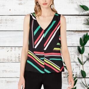 BAR III Multi colored Stripped V-Neck Tank Top Size XS